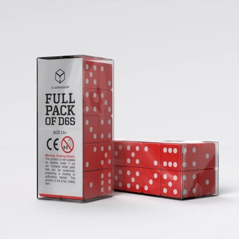 Full Pack of D6s Red & White (20)