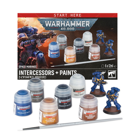 Warhammer 40.000 Space Marines: Intercessors plus Paints