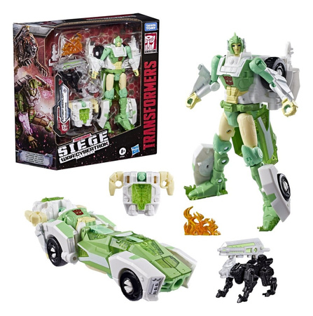 Transformers Generations War for Cybertron: Siege Deluxe Class Action Figure WFC-S15 Autobot Greenlight & Battle Masters Dazzlestrike
