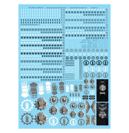 Warhammer The Horus Heresy: Legiones Astartes Iron Hands Legion Transfer Sheet
